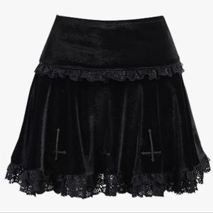 Y2k Lace Patchwork Mini Pleated Skirt Harajuku Gothic, NWOT, Size M